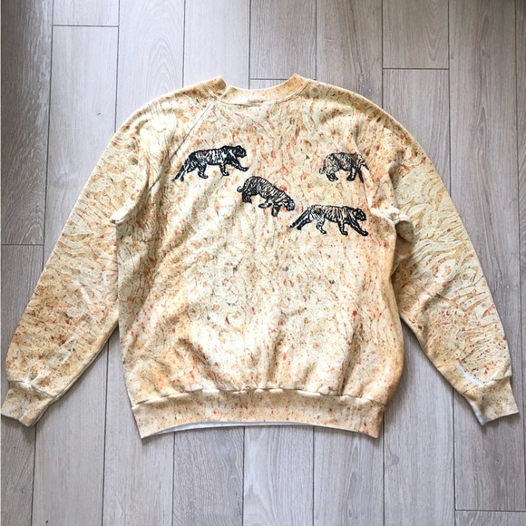 Vintage 90’s TIGER AOP Deep Sea T’s Sweatshirt Adult Unisex Large Made in USA - Picture 3 of 12